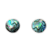 C W Sellors Sterling Silver Abalone 5mm Classic Small Round Stud Earrings, E002.