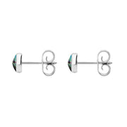 C W Sellors Sterling Silver Abalone 5mm Classic Small Round Stud Earrings, E002.