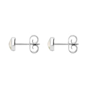 C W Sellors Sterling Silver White Mother of Pearl 5mm Classic Small Round Stud Earrings, E002.