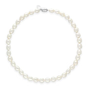 00180624 White Baroque Pearl 8mm Bead Necklace, N1121_16.