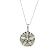Sterling Silver Coquina Starfish Necklace P2521
