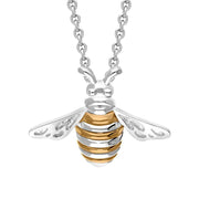 Sterling Silver Rose Gold Plated Bee Large Pendant, P3567.