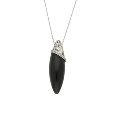 Platinum Diamond and Whitby Jet  Cosmic Large Necklace P1693C