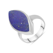Sterling Silver Lapis Lazuli Marquise Ring, R837.