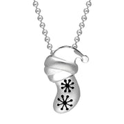 Sterling Silver Snowflake Stocking Necklace