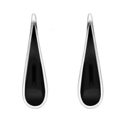 Sterling Silver Whitby Jet Curved Pear Two Piece Set P2707 and E2011