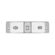 Silver Diamond King's Coronation Hallmark Princess Cut 6mm Ring R1199_6 CFH