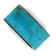 Sterling Silver Turquoise Large Oblong Ring R064