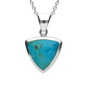 Silver Turquoise Medium Curved Triangle Necklace P320