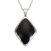 Sterling Silver Whitby Jet Abstract Rhombus Necklace P1748