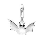 Silver Whitby Jet Bat Wild Life Trust Collection Clip Charm G390