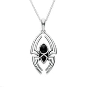 Sterling Silver Whitby Jet Spider Necklace P2818