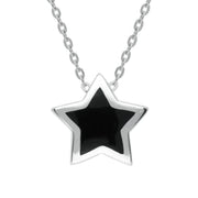 Sterling Silver Whitby Jet Star Pendant Necklace P3005