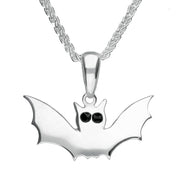Sterling Silver Whitby Jet Small Bat Necklace P819
