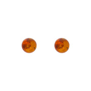 Sterling Silver Amber 6mm Ball Stud Earrings, E1344