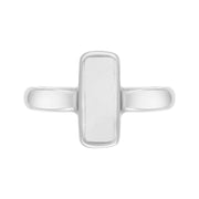 Sterling Silver Bauxite Dinky Oblong Ring