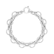 Sterling Silver Round Link Handmade Bracelet C145BR
