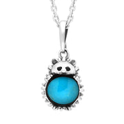 Sterling Silver Turquoise Small Hedgehog Necklace P3495