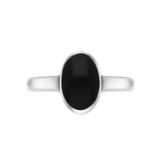 Sterling Silver Whitby Jet Heritage Oval Shaped Ring. R499.