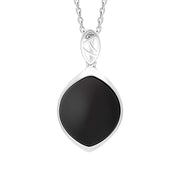 Sterling Silver Whitby Jet Wide Marquise Necklace P2733