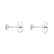 Sterling Silver Abalone 4mm Classic Small Round Stud Earrings, E001