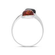 Sterling Silver Amber Whitby Jet Ring, R1226_3
