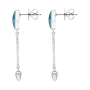 Sterling Silver Aquamarine Lineaire Medium Drop Stud Earrings, E2241._2