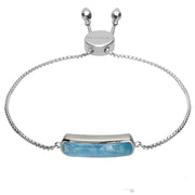 Sterling Silver Aquamarine Lineaire Petite Bracelet B1072.