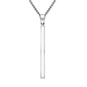 Sterling Silver Bauxite Long Slim Oblong Necklace, P1472