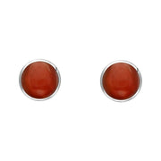 Sterling Silver Carnelian 4mm Classic Small Round Stud Earrings, E001