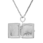 Sterling Silver Christmas Charles Dickens Hinged Book With Pages Charm Necklace, P3124