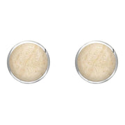 Sterling Silver Coquina 8mm Classic Large Round Stud Earrings, e004