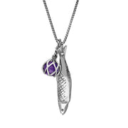 Sterling Silver Emma Stothard Silver Darling Amethyst Float Petite Charm Necklace, P3592.