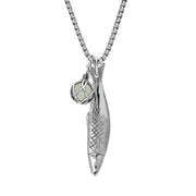 Sterling Silver Emma Stothard Silver Darling Green Quartz Float Small Charm Necklace, P3593.