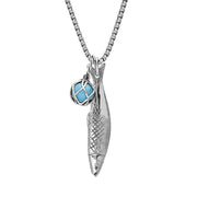 Sterling Silver Emma Stothard Silver Darling Turquoise Float Small Charm Necklace, P3593.
