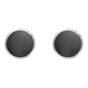 Sterling Silver Hematite 8mm Classic Large Round Stud Earrings, e004