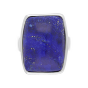 Sterling Silver Lapis Lazuli Chunky Oblong Ring, R836_2