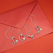 Sterling Silver Opal Love Letters Initial A Necklace, P3448.