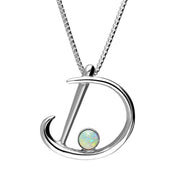 Sterling Silver Opal Love Letters Initial D Necklace, P3451.
