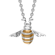 Sterling Silver Rose Gold Plated Bee Small Pendant, P3566.