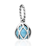 Sterling Silver Turquoise Emma Stothard Silver Darling 6mm Float Charm, G969.