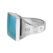 Sterling Silver Turquoise Jubilee Hallmark Collection Small Square Ring. R603_JFH _2.jpg
