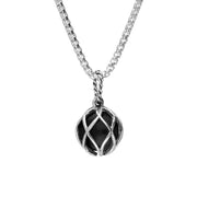 Sterling Silver Whitby Jet Emma Stothard Silver Darling 10mm Float Charm Necklace, P3586.