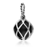 Sterling Silver Whitby Jet Emma Stothard Silver Darling 10mm Float Charm, G971.