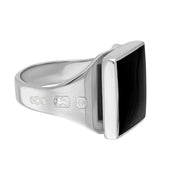 Sterling Silver Whitby Jet Jubilee Hallmark Collection Small Square Ring, R603_JFH _2