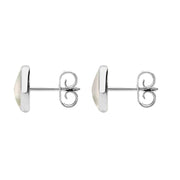 Sterling Silver White Mother of Pearl 8mm Classic Large Round Stud Earrings, e004
