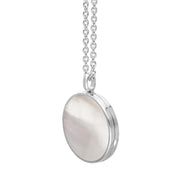 Sterling Silver White Mother of Pearl Large Round Locket, P3551C_2