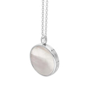 Sterling Silver White Mother of Pearl Medium Round Locket, P3550C_2