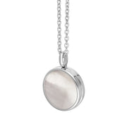 Sterling Silver White Mother of Pearl Small Round Locket, P3549C_2