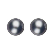 Sterling Silver 5mm Black Freshwater Pearl Stud Earrings. E618.